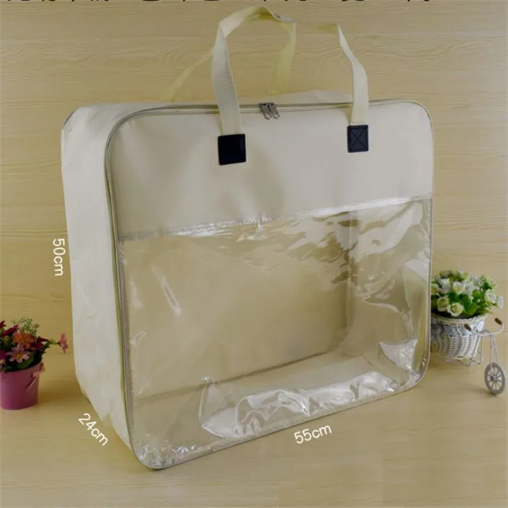 Supper läbipaistev 15 siidist PVC kuumpressitud kott Kodutekstiil- või tualett-tarvete koti jaoks